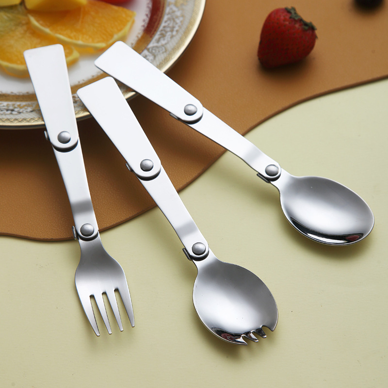 304 Stainless Steel Foldableing Spoon Stew Beaker Stew Pot Spoon Outdoor Portable 70% off Spoon Foldableing Spoon Fork
