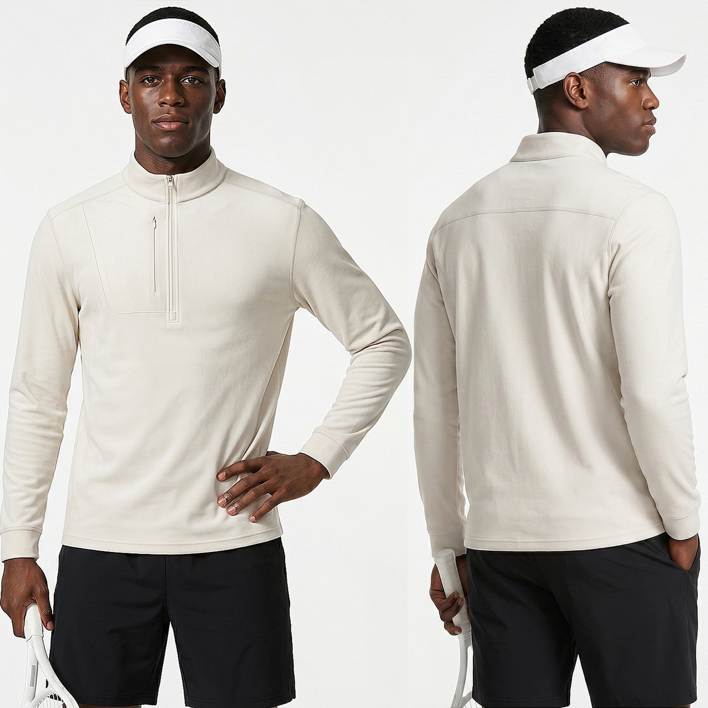 European and American cross-border high-end men's outdoor sports long-sleeve lulu-style half-zip sweatshirt T-shirt casual top