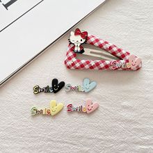 韩国撞色爱心微笑字母合金贴片diyBB夹头饰手机壳鞋扣服饰包配件
