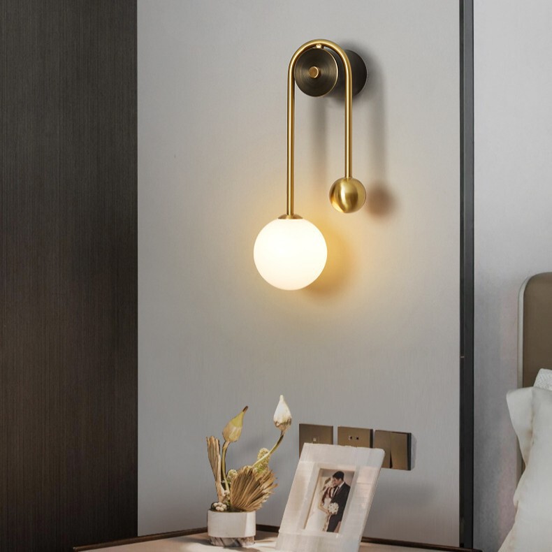 Nordic Bedroom Bedside Lamp Modern Minimalist Designer Living Room Background Wall Lamp Hotel Light Luxury Creative Wall Lamp
