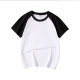 New 100% cotton boys and girls short sleeve horn sleeve cross-border 180 grams of children's raglan T-shirt blank version of the light plate