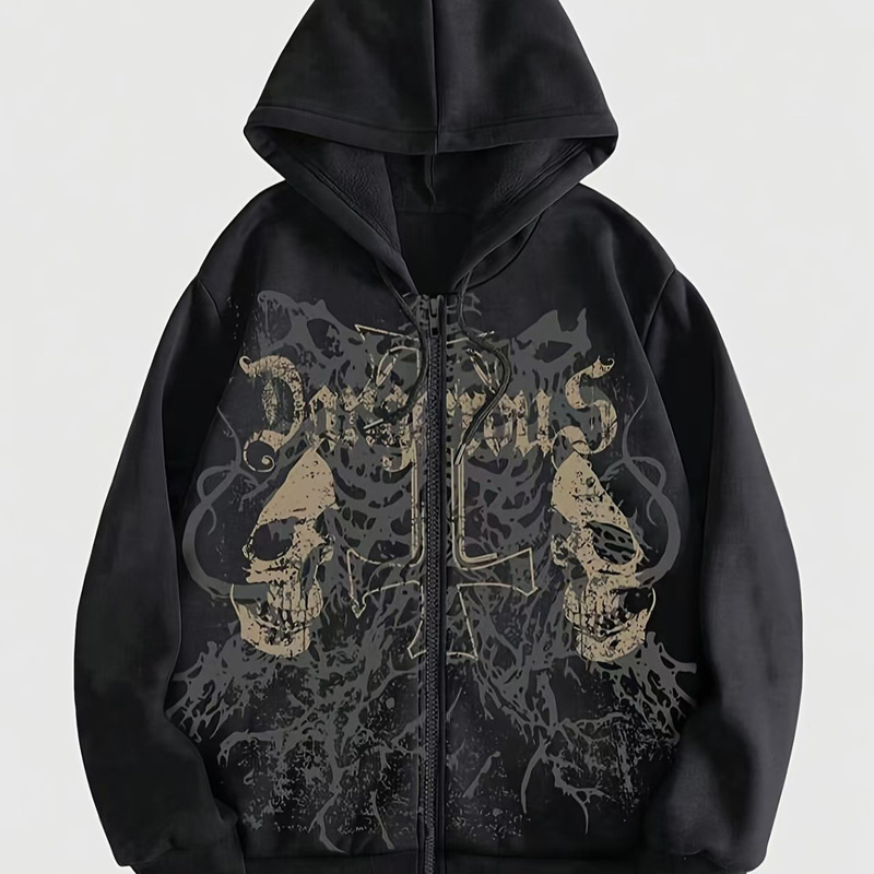Harajuku sweatshirt cross-border men's clothing American style men's hip-hop graphic casual cardigan hoodie jacket ml youth trend Harajuku sweatshirt cross-border men's clothing American style men's hip-hop graphic casual cardigan hoodie jacket ml youth trend