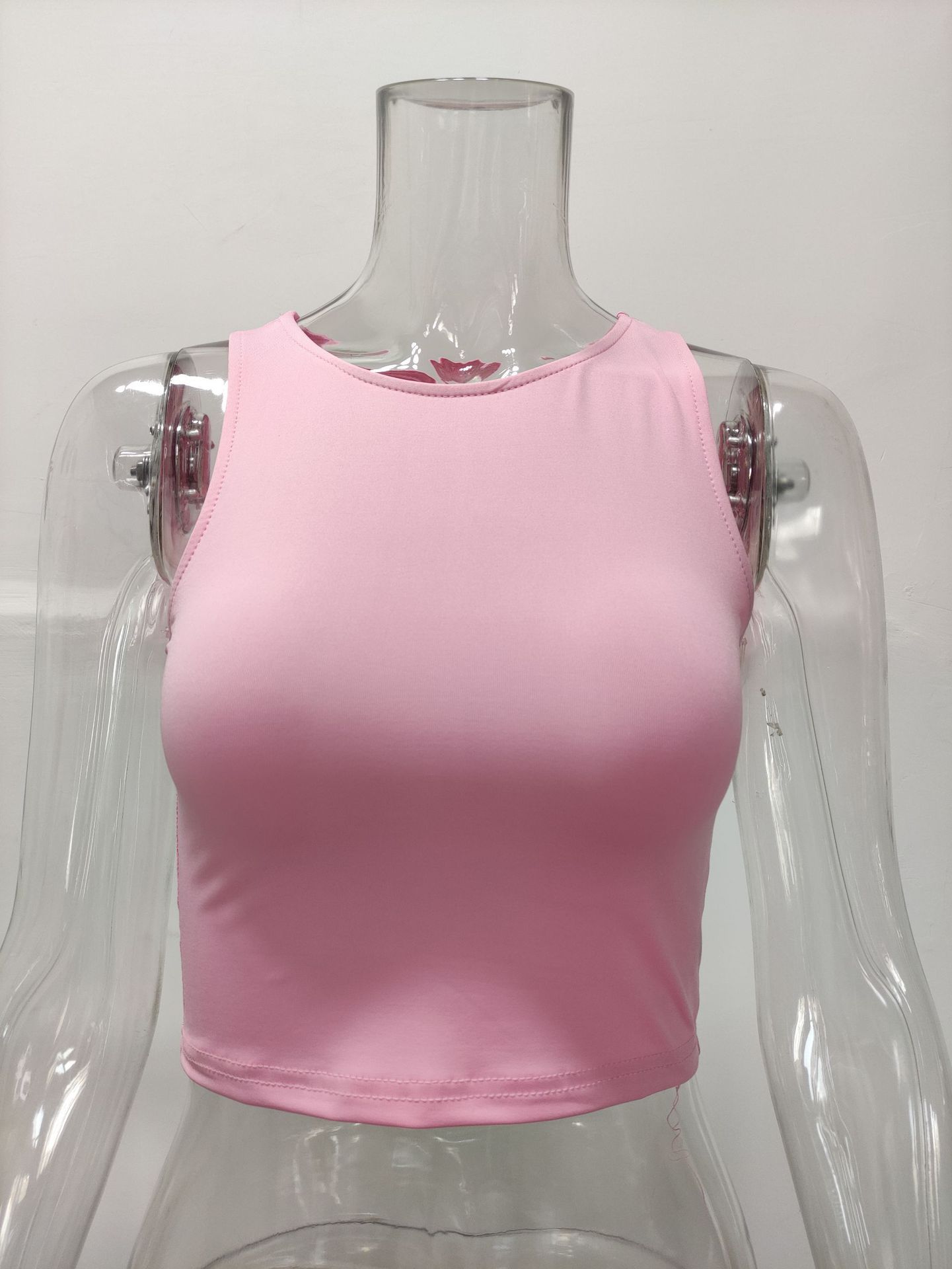 Women's Clothing Summer Solid Color Sleeveless Round Neck Tank Vest T-Shirt Women's New Wish Fashion Top_ecoleips.com