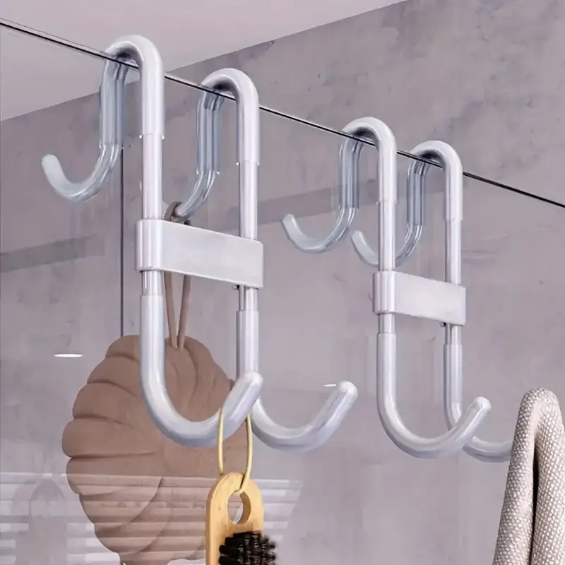 Multifunctional Door Hook, Double-Sided, No-Stick Clothes Hook, Bathroom Glass Door, Kitchen Hook, Back-Mounted Double Hook, S Hook in Stock Multifunctional Door Hook, Double-Sided, No-Stick Clothes Hook, Bathroom Glass Door, Kitchen Hook, Back-Mounted Double Hook, S Hook in Stock
