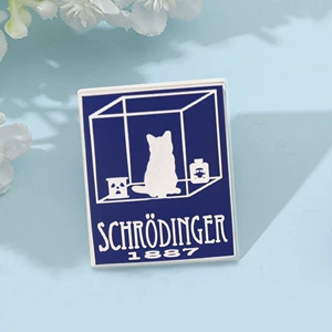 Creative Schrödinger's Cat Science Concept Brooch Quantum Physics Experiment Metal Badge School Bag Pin Accessories