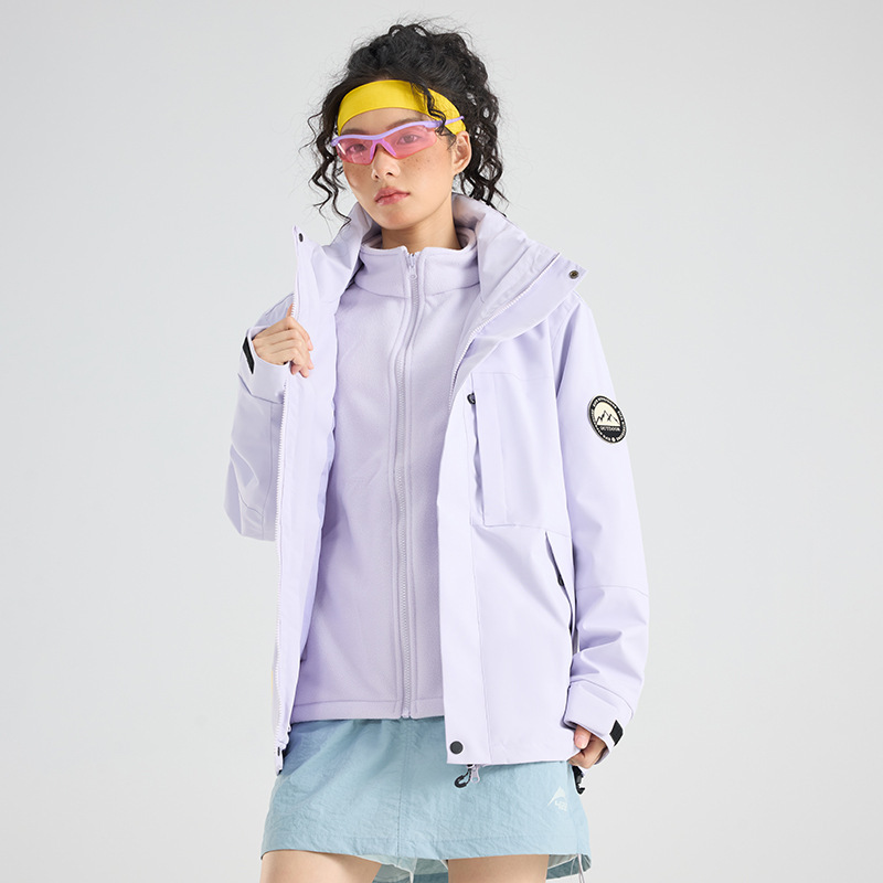 秋冬季冲锋衣防风防水三合一外套可拆卸羽绒内胆登山服定制LOGO字|undefined