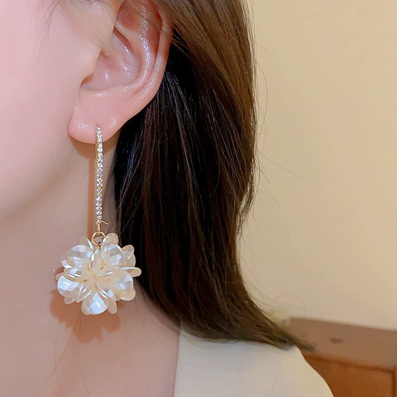 Серьги Baoyu bow & flower коллекция, французский лёгко-люкс стиль с жемчужной отделкой