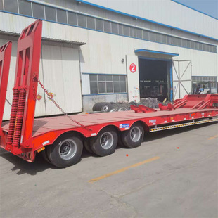 Large Excavator Transporter, Heavy Engineering Machinery Transporter, Folding Equal-Width Low-Bed Trailer