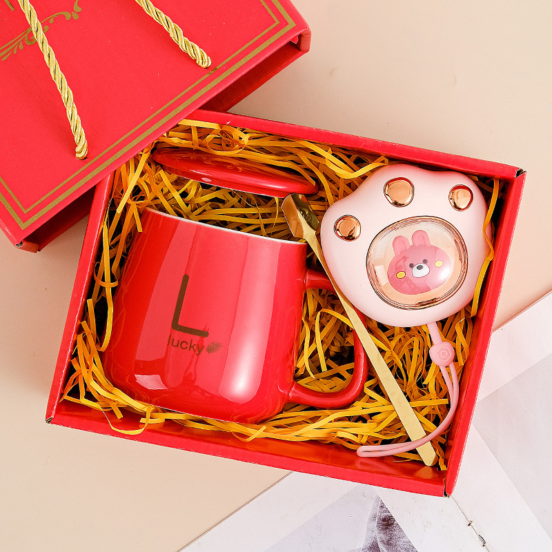 Juego de tazas de agua de cerámica Taza gorda Taza de café Caja de regalo Taza para el hogar Práctico pequeño regalo 2025 Nuevo