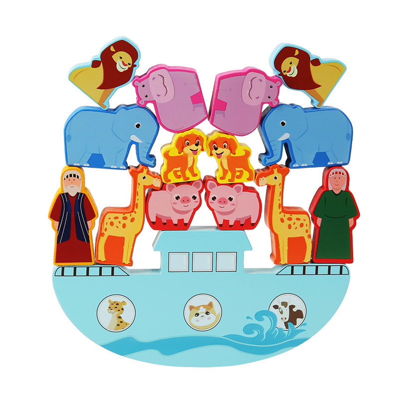 Los niños Montessori ayudas didácticas Noé Arca clasificación juego kindergarten pensamiento lógico entrenamiento animal bloques de construcción Juguetes