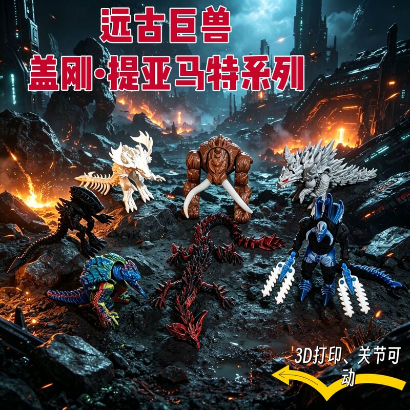 3D Printed Dinosaur Monster Series Figures: Gigan, Gamera, Tiamat, Wendigo, and Alien from the Stars Wholesale 3D Printed Dinosaur Monster Series Figures: Gigan, Gamera, Tiamat, Wendigo, and Alien from the Stars Wholesale