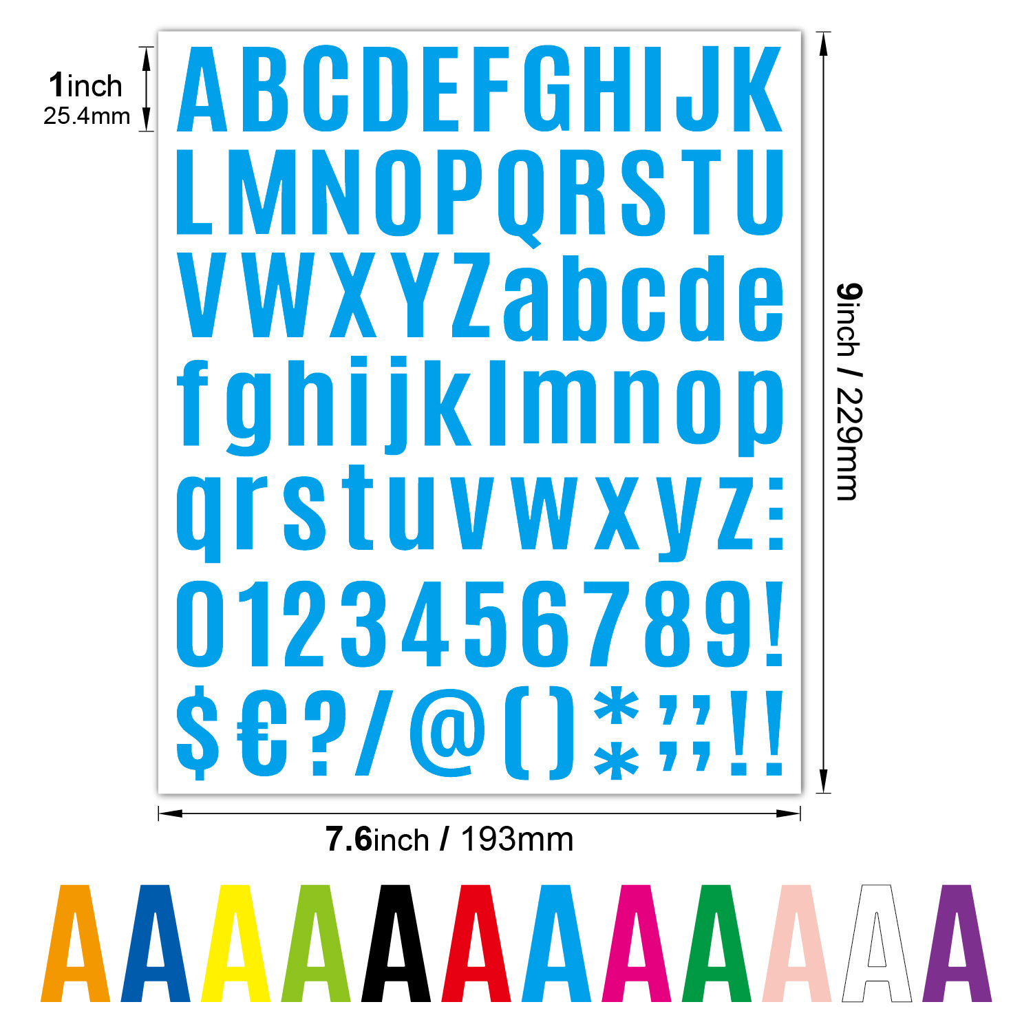 Etiqueta engomada alfanumérica de Amazon Tarjeta de felicitación de taza de agua de cuenta de mano de bricolaje de color Regalo creativo Etiqueta engomada del alfabeto negro