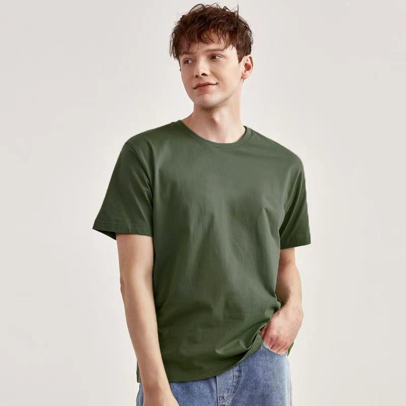 Solid color short sleeve Army Green