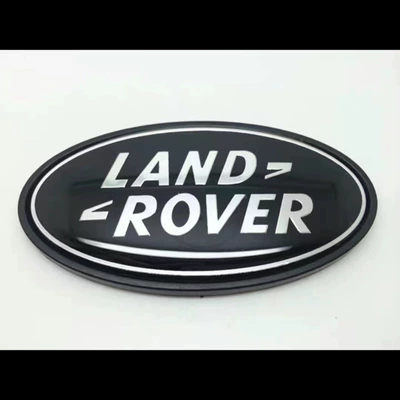 Land Rover logo sticking car logo tail: Car logo - black-background-with-silver-characters-black-base