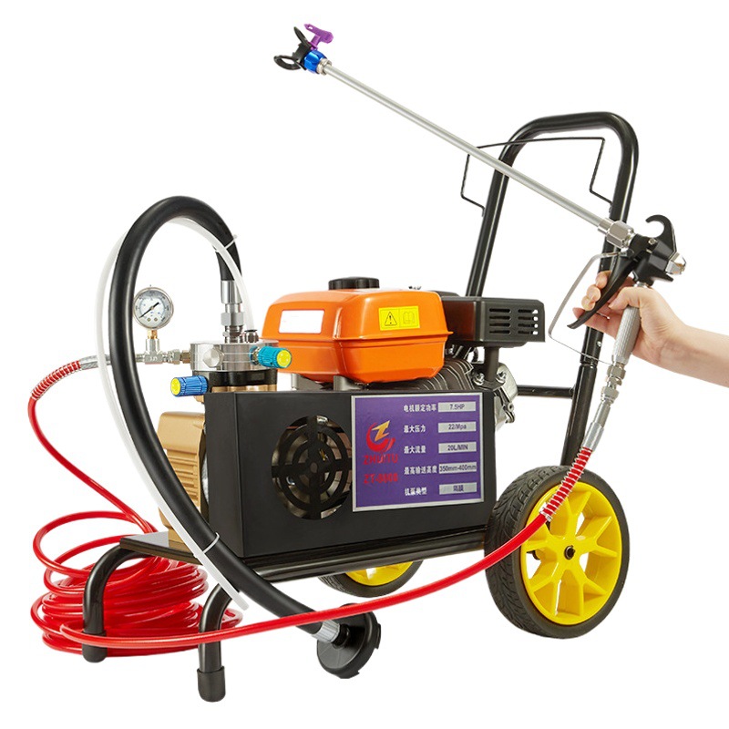 Rociador de pintura multifunción pequeño rociador de pintura de gasolina de alta potencia pulverización de pintura de látex masilla rociador sin aire de alta presión