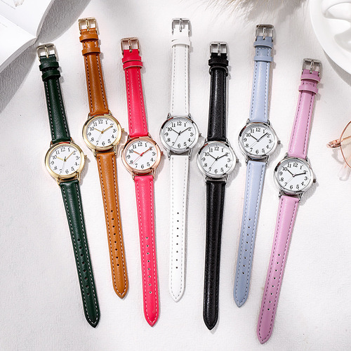 Cross-border foreign trade new simple digital fashion women's quartz watch compact belt women's watch women's watch wholesale