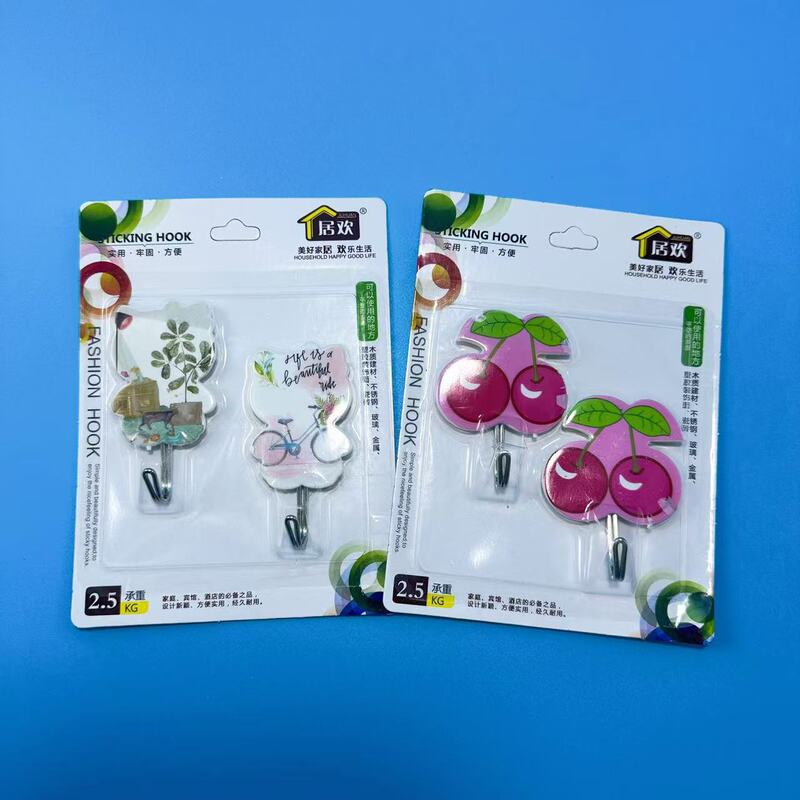 2 Patch Adhesive Hook Punch-free Hook Adhesive Hook Seamless Transparent Kitchen Toilet Door Hook Adhesive to Wall