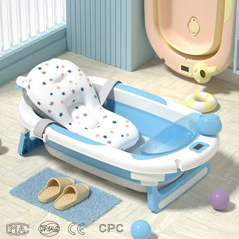 婴儿洗澡盆大号浴桶浴盆坐躺小孩家用宝宝可折叠幼儿新生儿童用品