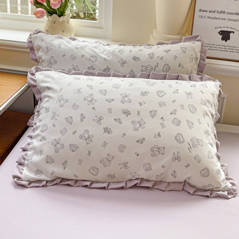 Un par de fundas de almohada de hilo de doble capa de punto 2025 nueva funda de forro 48x74cm hogar simple y doble 2