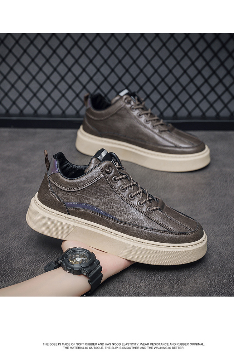 New autumn thick soled men's sports shoes low top feet to increase height non slip casual shoes men's versatile shoes_voghion.com