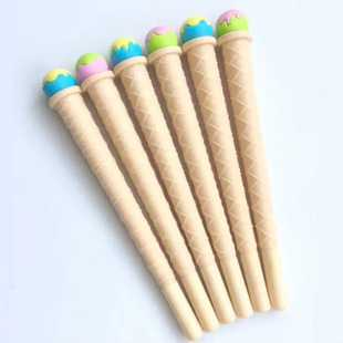 Pvc Learning Stationery Cone Gel Pen Summer Cool and Cute Ice Cream Water-Based Stylus Made According to the Picture