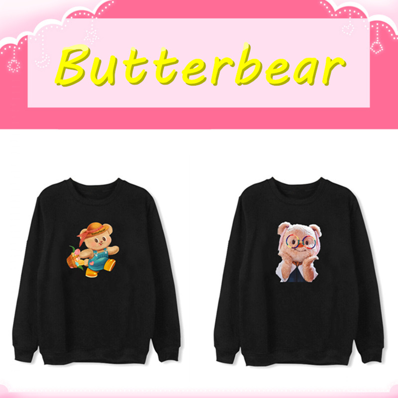 Butter Bear Butterbear Peripheral Sweatshirt Fashionable Round Neck Sweatshirt Thin Outwear New Style for Men and Women
