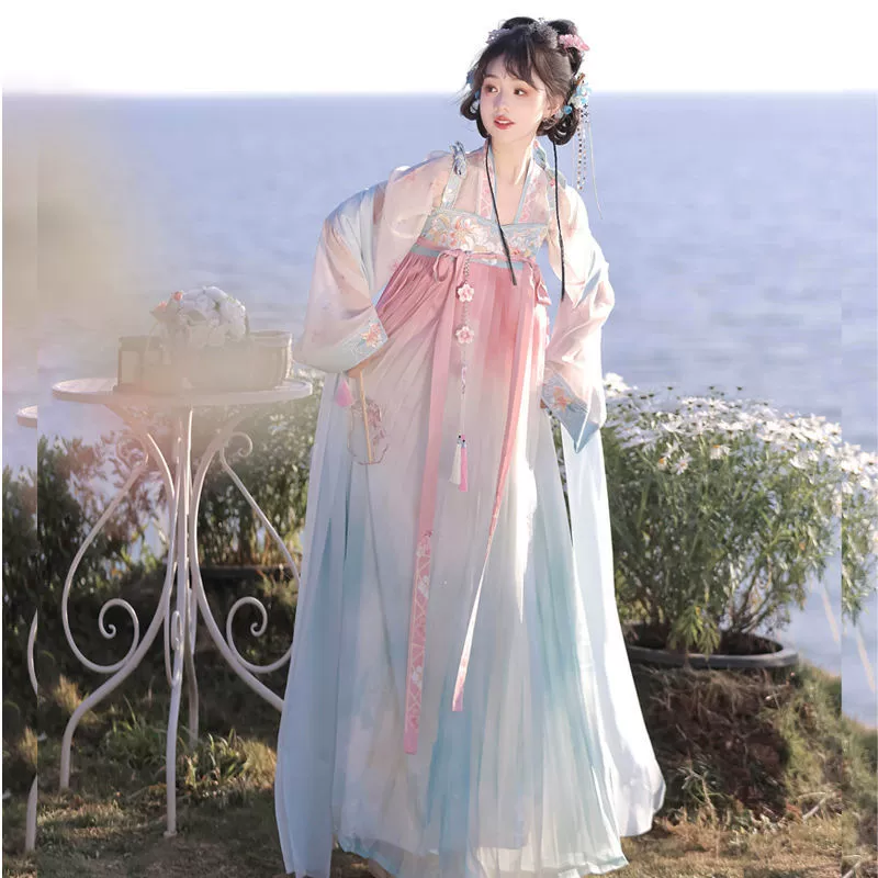 Wu Xinyi Оригинал [Spring Begonia] Tang Hanfu женский прямой воротник