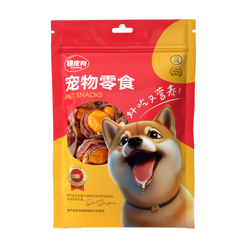 Perro pequeño y mediano, pollo y pato, huevo envuelto, dientes molares, entrenamiento resistente a la mordida, 100g, peluche de pelo dorado, bocadillos para perros.