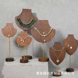 木质首饰架柜台珠宝饰品收纳架立体人形项链耳钉展示架摄影道具