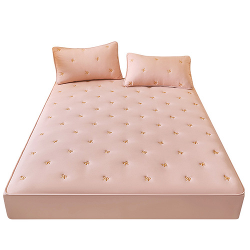 A-class soybean embroidery quilt cover with integrated cotton padding, 100% cotton washable cotton quilt cover, bed sheet set, memory foam mattress protector