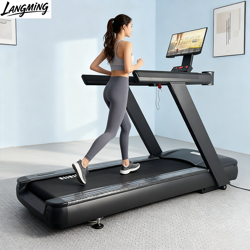 Equipos de gimnasio cargar inalámbrico pantalla de lanzamiento caminadora multifuncional silenciosa ancha caminadora de correa de correr gran gimnasio