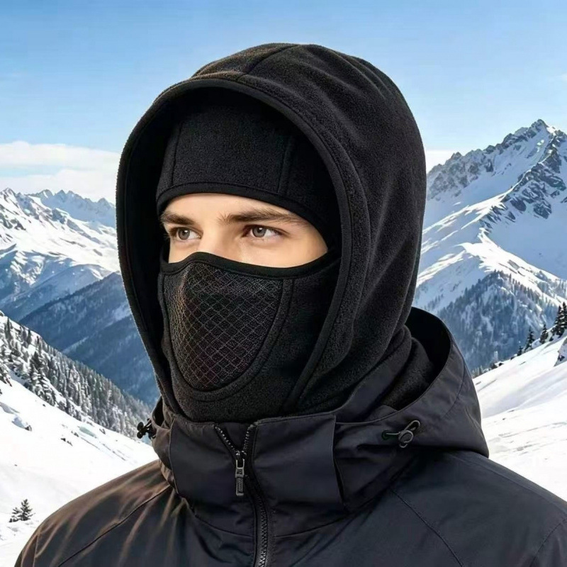 Neck warmer, headgear, hat, outdoor ski and snowboarding gear, windproof, all-in-one, warm cycling face mask, winter protection, fleece