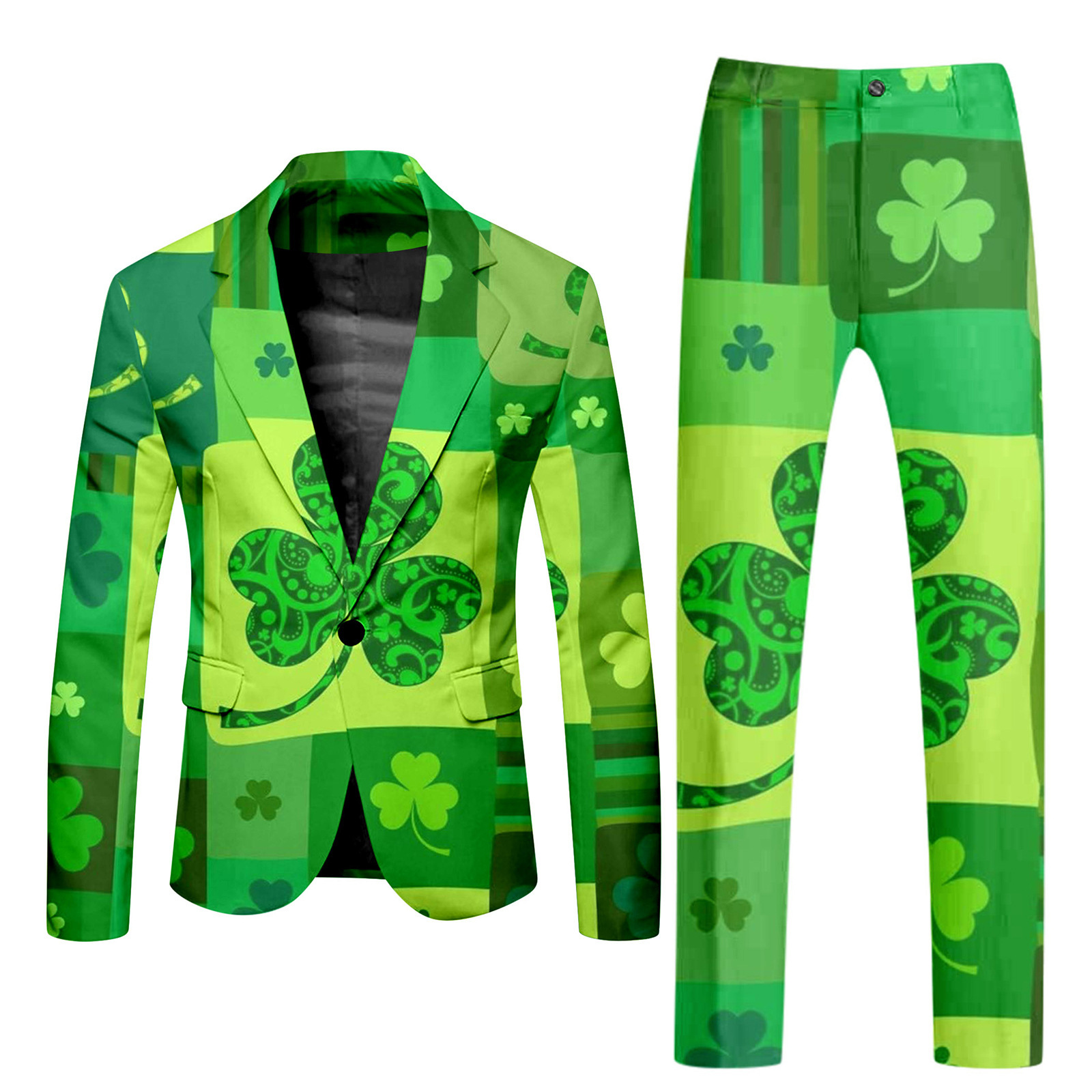 Traje verde fresco y enérgico Traje de estilo de personalidad casual de negocios Traje de un solo botón Pantalones delgados WL8-MR7