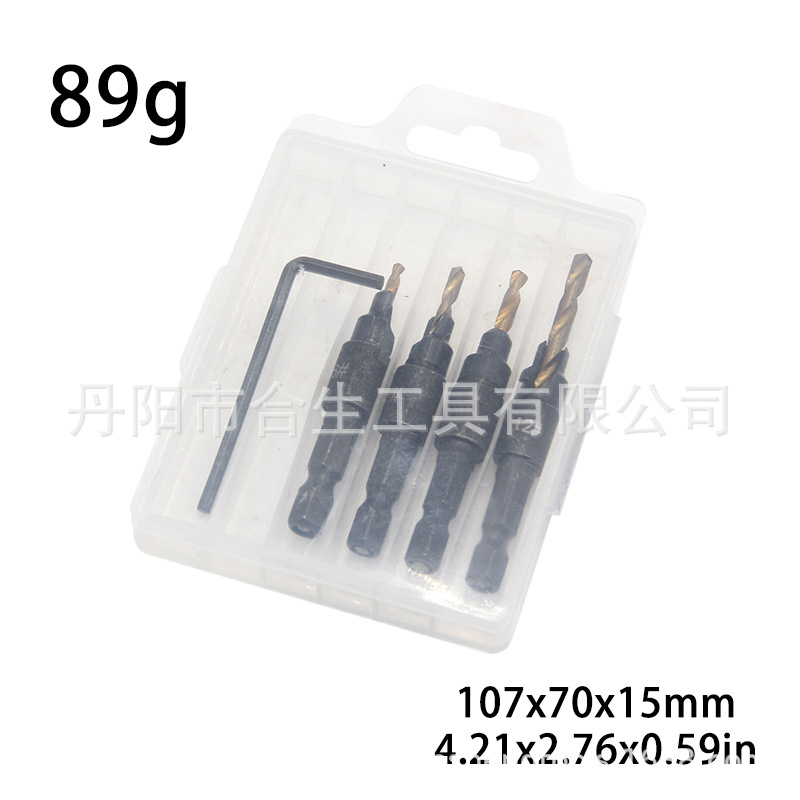 Carpintería abridor de agujero traje tornillo hexagonal herramienta de hardware taladro avellanado taladro de cono taladro de perforación de fresado