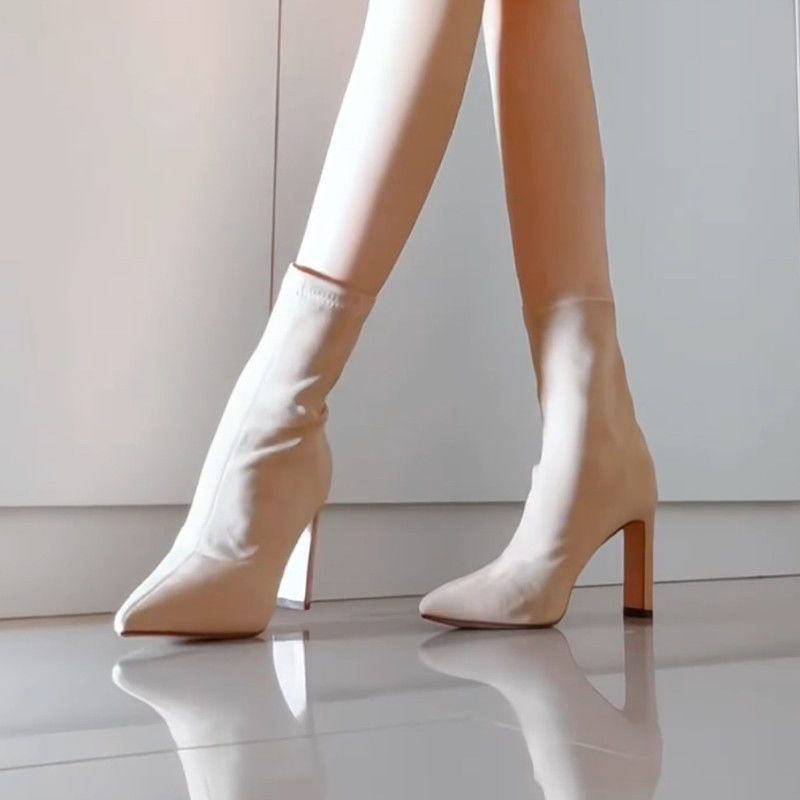 Damen Stiefeletten Mit Spitzer Kappe Und Absatz Für Den Winter_voghion.com