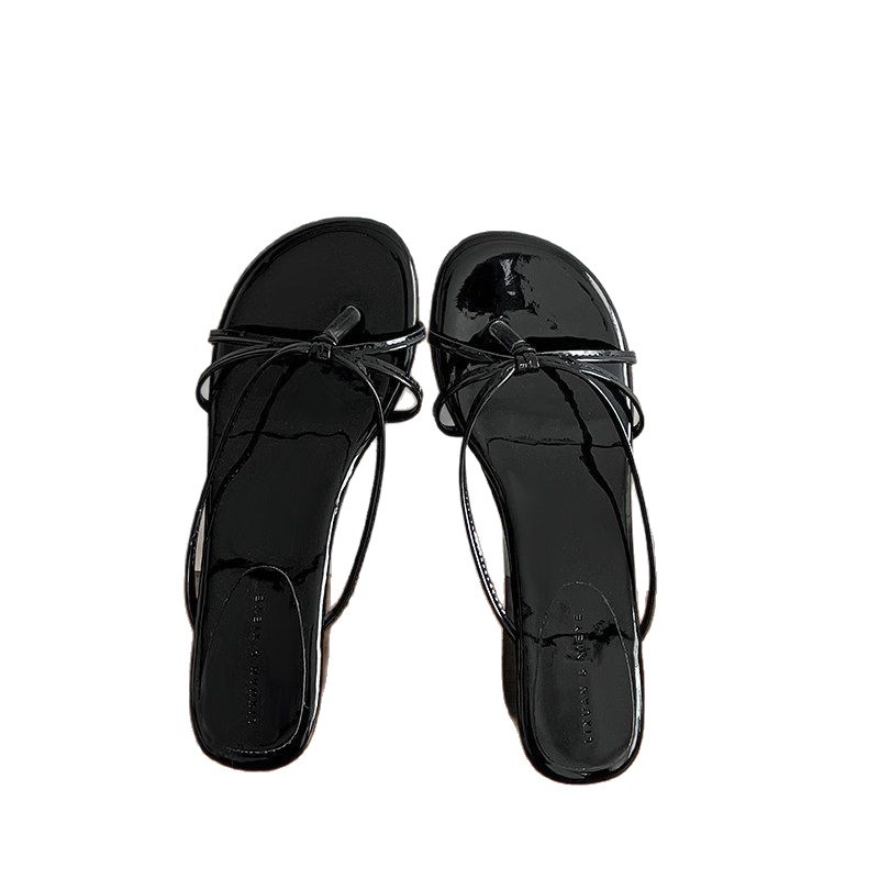 Cabeza cuadrada de fondo plano de diamante con zapatillas frías de dedo de dedos para mujeres de verano 2026 nuevas zapatillas de playa de fondo suave de hadas image 5