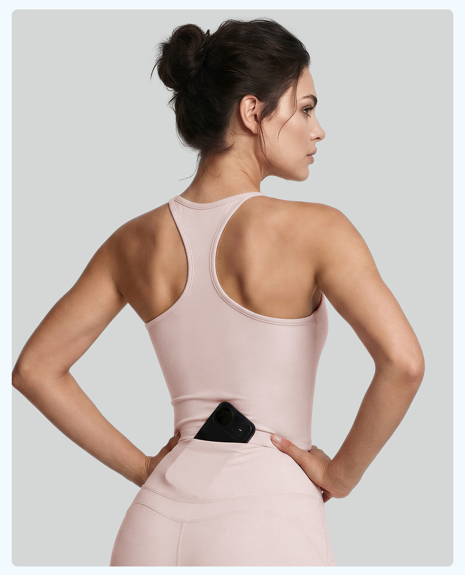 Yoga fitness vest top voor dames elastisch met racerback_voghion.com
