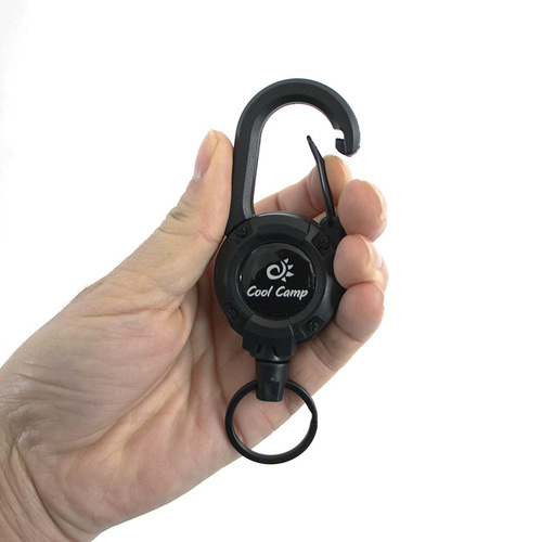 Outdoor camping multifunctional hanging buckle mountaineering bag quick hanging portable keychain telescopic wire rope buckle camping light pendant