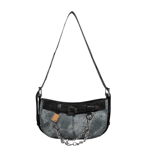 ins spicy girl personality element design new style female sweet cool armpit bag versatile fashion handbag shoulder bag chain bag 