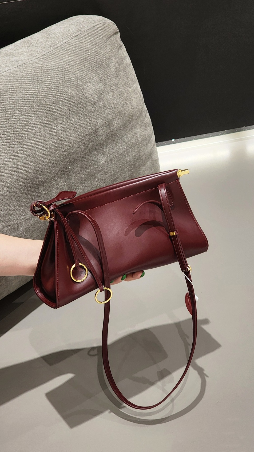 跨境新款法式牛皮夹子女包高级感时尚百搭弧形单肩腋下通勤斜跨包 - Thumbnail 6