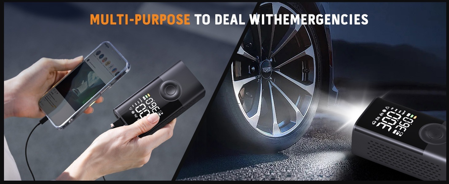 Hot-Selling Wireless Car Air Pump, Electric Smart Portable Off-Road Bicycle Air Pump