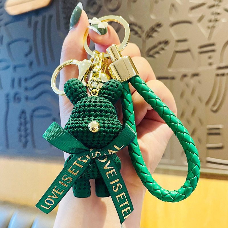 Porte-clés en forme de lapin, motif célébrité Internet, pour femme, porte-clés de voiture créatif et exquis, joli petit ornement_voghion.com