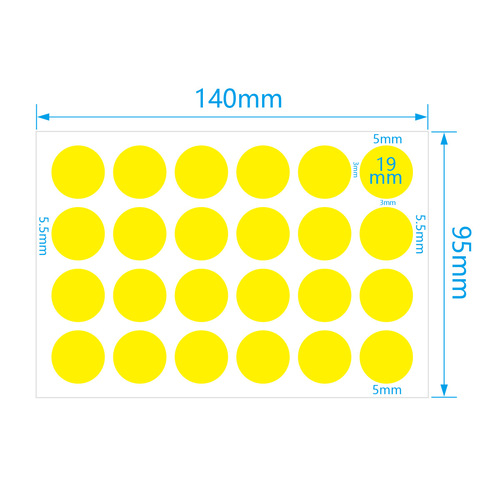 Colorful round dot sticker wholesale 19mm handwritten waterproof label marking identification label sticker
