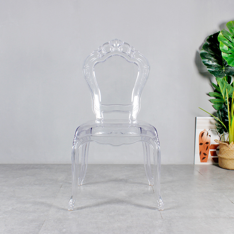 Silla de cristal acrílico nórdico silla de comedor transparente silla de plástico creativa red se puede apilar sillón de café