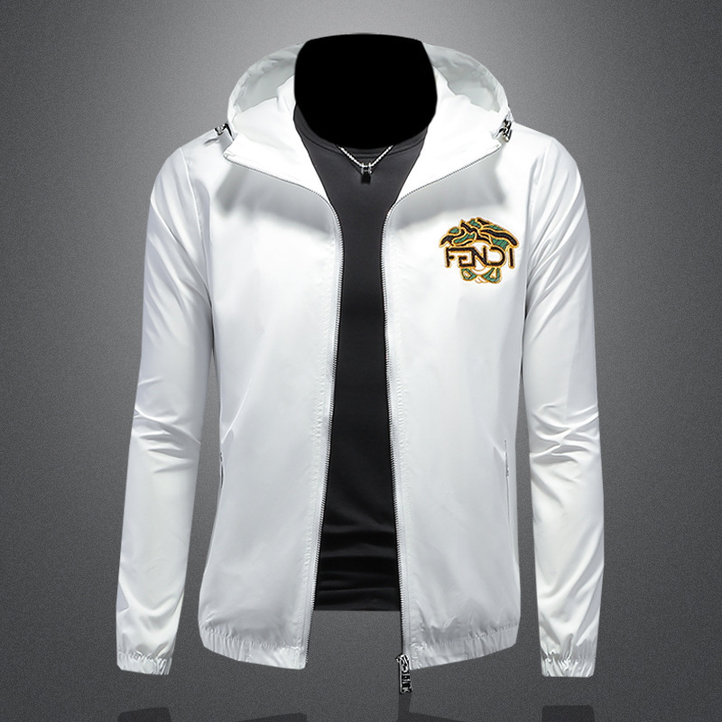 European station 2024 spring new men's hooded jacket personality youth thin plus size solid color casual jacket fashion European station 2024 spring new men's hooded jacket personality youth thin plus size solid color casual jacket fashion