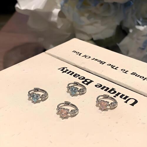 Explosive love earrings for women zircon earrings earrings blue pink ear buckle earrings ins wind earrings nails