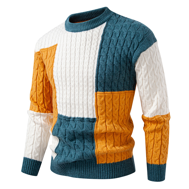 Lässiger Strickpullover für Herren – Weicher Rundhalspullover für Herbst und Winter, lockere Passform, lange Ärmel, atmungsaktiv und bequem_voghion.com