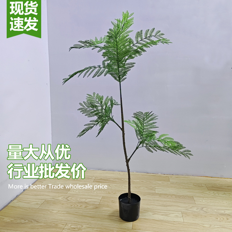 Plantas verdes, plantas biónicas de gran tamaño, árboles falsos, decoraciones ligeras de lujo para la sala de estar.