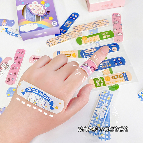 Korean cute waterproof band-aid cartoon high-looking breathable student girl heart hemostasis patch large box wholesale