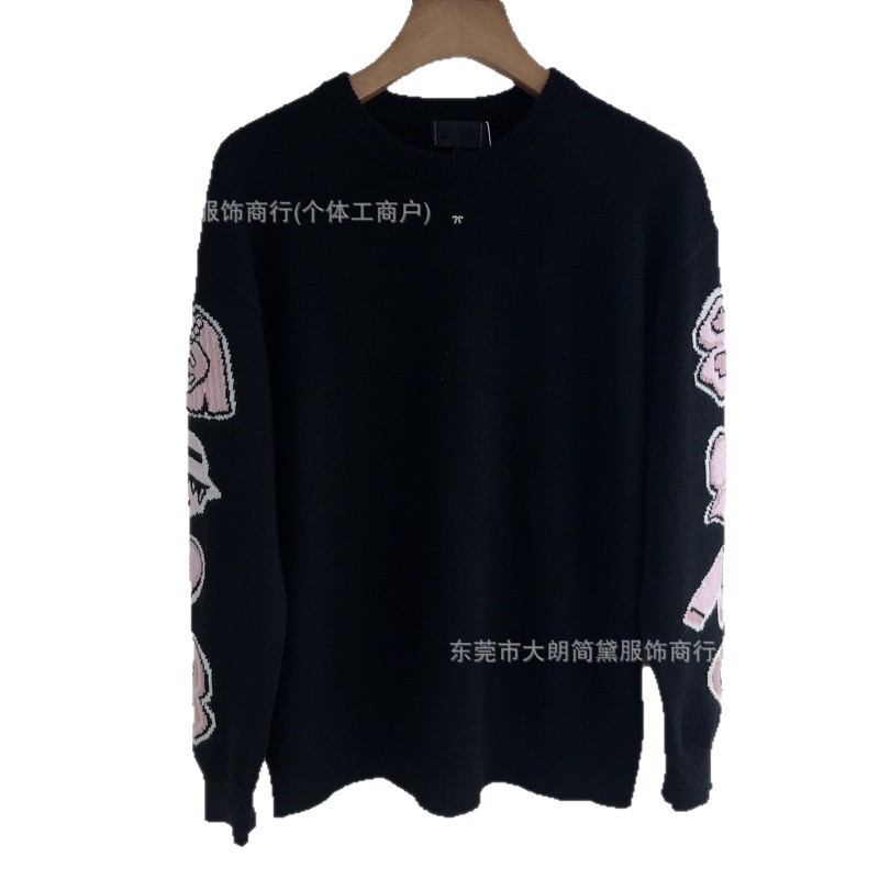 顶~级版本香家25秋冬新款针织套头撞色图案立体logo设计时髦慵懒|undefined